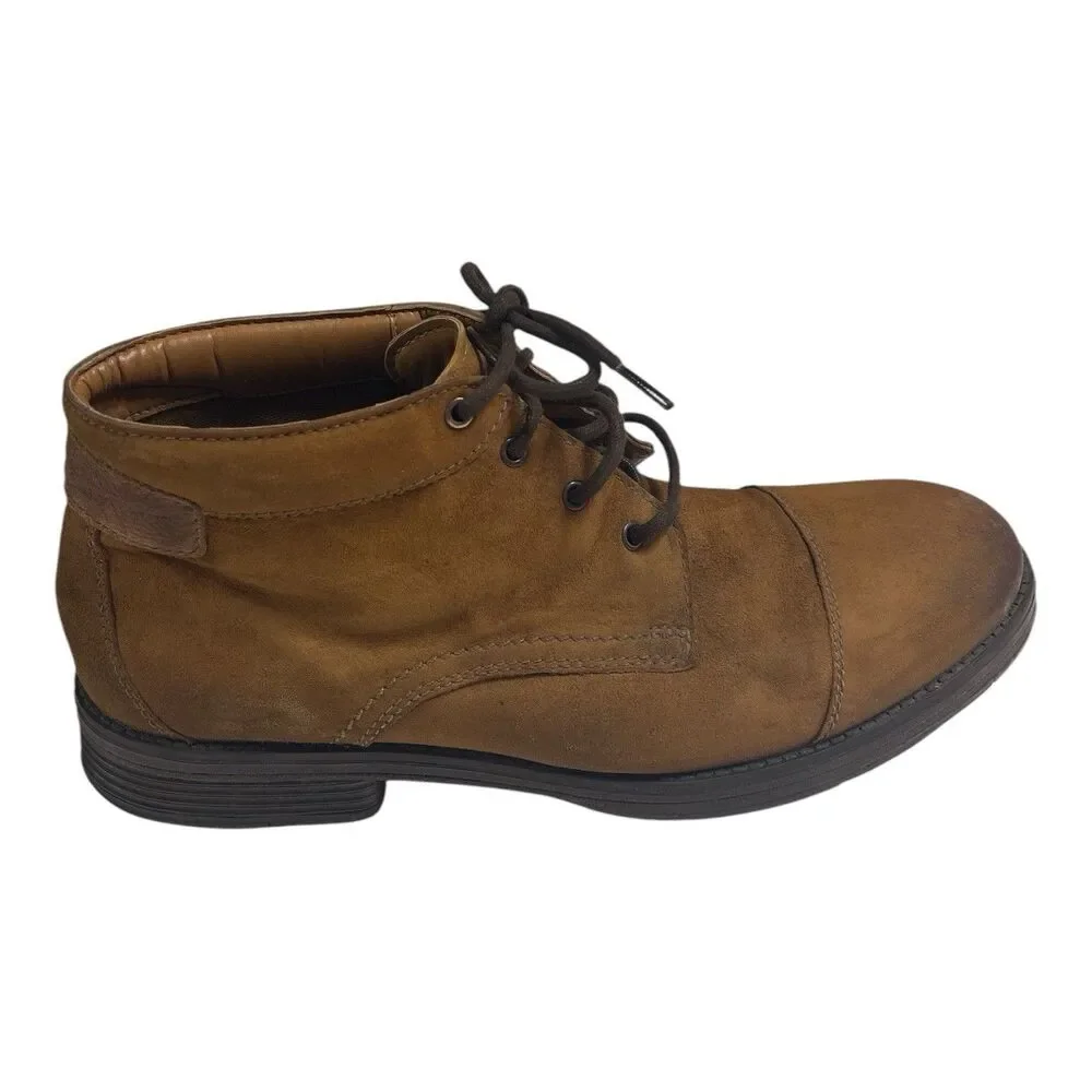 Clarks Men’s Brown Suede Cap Toe Chukka Ankle Boots Lace Up Size 12 M Casual